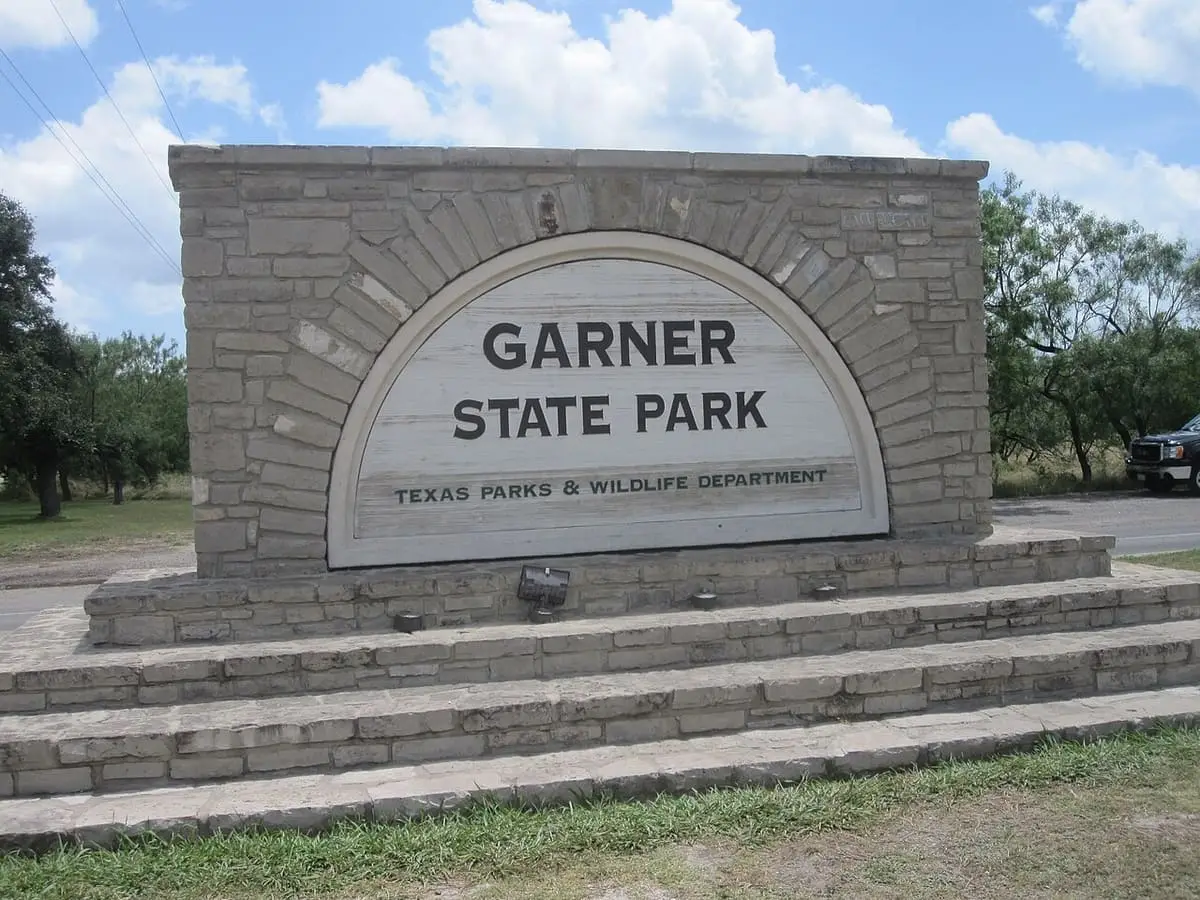 Stone entrance sign for Garner State Park, Texas Parks and Wildlife Department